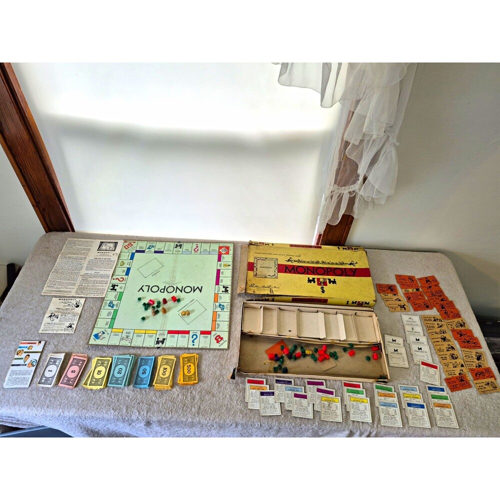 Parker Brothers Vintage Monopoly Real Estate Board Game 2+ Players Ages 8+